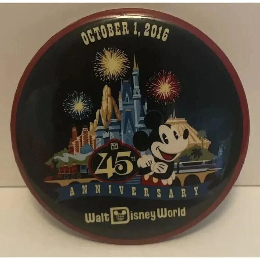 Walt Disney World 45th Anniversary Button Pin‎ Mickey Mouse